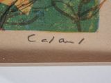 an image of a picture of a painting of a bird on a branch