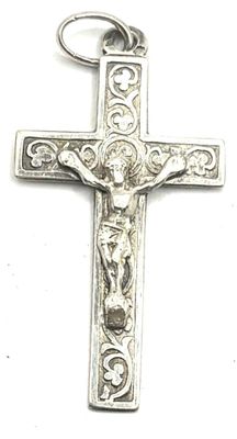 Pendentif Crucifixion en argent, représentant le Christ sur la Croix,  - Photo 1