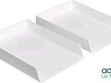 une paire de boîtes en papier blanches avec des couvercles, sur fond blanc