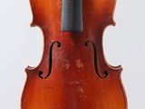 a close up of a violin with a bow on a white background