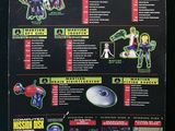 the back of a box with a bunch of toys inside of it