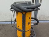 an image of a yellow dust collector sitting on top of a metal cart