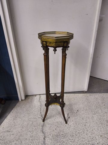 Sellette Napoléon III de style louis XVI, plateau octogonale marb