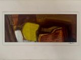 une image représentant un tableau où l'on voit une chaise jaune dans une pièce