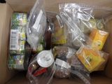 a box full of food that is sitting on a table