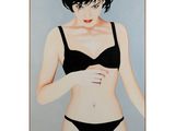 une image représentant un tableau d'une femme en bikini noir