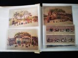 a book with pictures of people and buildings on it
