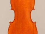 an old violin with a wooden back and a long neck