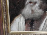 painting of a man with a white beard and a white shirt