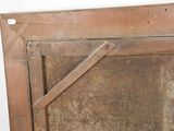 a picture of an old wooden door with a wooden frame