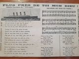 an old sheet with a picture of a ship on it