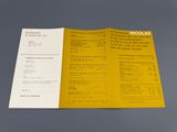 an image of a yellow brochure with a list of items on it