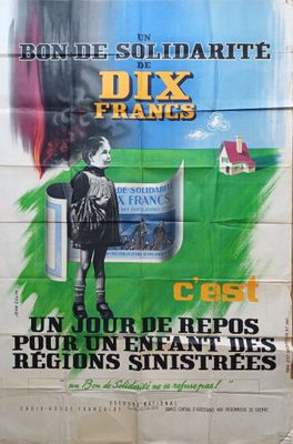 french poster of a boy holding a bottle of dix frames