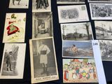 many old postcards on a table with pictures of people