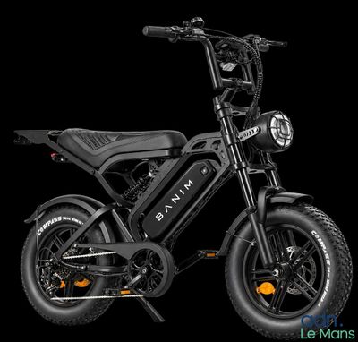 an image of a black electric scooter on a black background