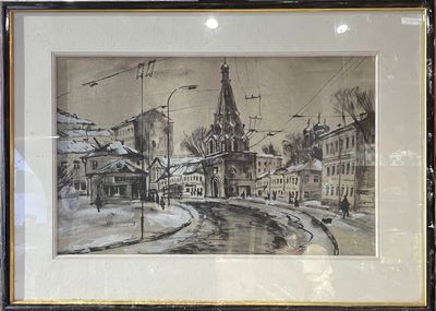 Ecole contemporaine. Ville en Hiver.