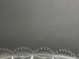 a close up of a glass bowl on a table