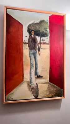 Maximilian? l'homme au jean. Huile sur panneau.