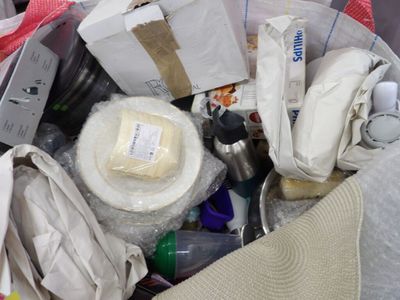 a bag full of items that are sitting on a table