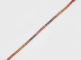 a close up of a bracelet with multi colored beads