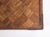 a wooden box with a pattern on the inside