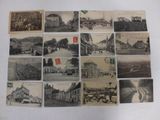 several old black and white photographs of buildings and streets