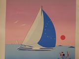 an image of a painting of a sailboat in the ocean