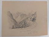 a drawing of a man on a boat in the water