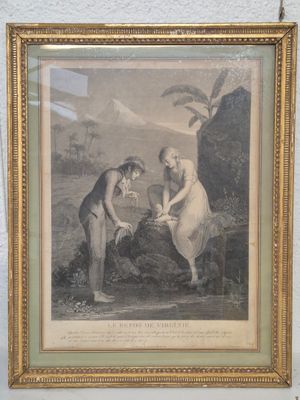 J.P. SIMON d'après LANDON Le repos de Virginie, gravure,