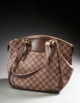 louis vuitton damier canvas and leather tote bag
