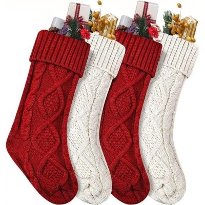 837 / Chaussettes de Noël - MEIDONG - 4 pièces - Crème…
