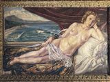 une peinture représentant une femme nue allongée sur un lit