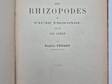 an open book with a black and white title on it