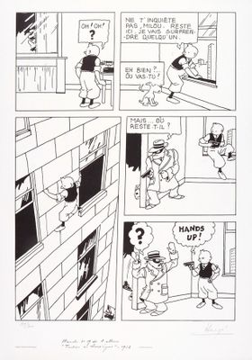 cartoon of a comic strip with a man in a suit and a woman in a hat
