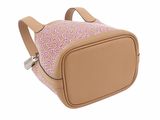 the small backpack bag has a floral pattern on it