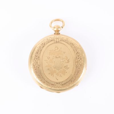 an image of a gold pocket watch on a white background