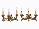 appliques murales en laiton vieilli, lot de 3