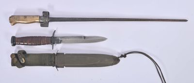 three different types of knives on a white surface