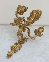 Paire d'appliques en bronze ciselé et doré à quatre bras de … (photo 2)