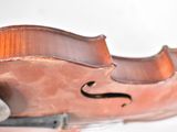 a close up of a violin on a white background