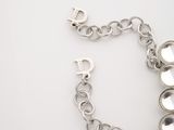 silver chain bracelet with five round links and a clasp