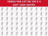 lot de 20 × vendu par lot de 250 × soft 1 000 unités