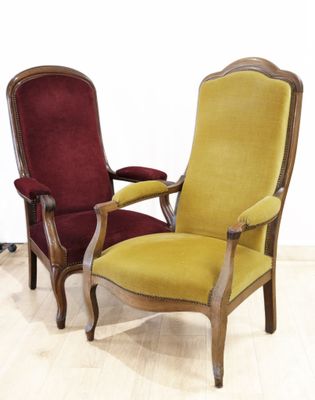 pair of antique chairs with red and yellow upholstered upholstered upholstered upholstered upholstered upholstered upholstered upholstered