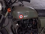 a motorcycle that is parked in a garage