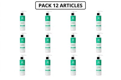 lot de 12 flacons de produits de soin de la peau sur fond blanc