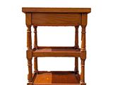 an image of a wooden table with two shelves on it
