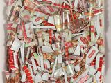 a white box filled with lots of different types of candy