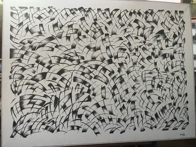 a picture of a picture of a black and white painting