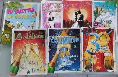 lot de 25 grande Cartes pour différent évenement (42cmx32cm)…