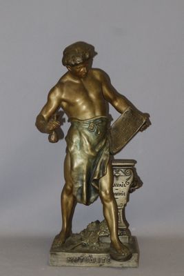 E. PICAULT (1833-1915). Statue en régule " Mutualité" sur la…